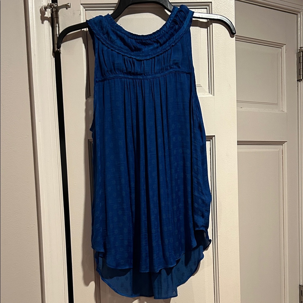 MAEVE Bright Royal Blue Sleeveless Textured Scoop-Neck Women's Top